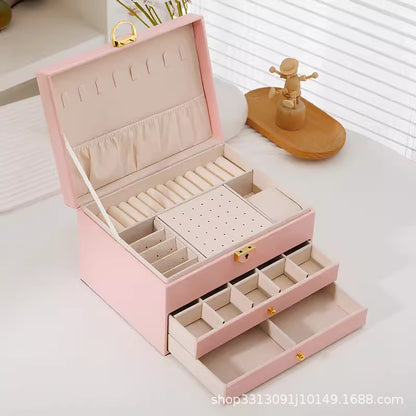 Quilted Three-Tier Jewelry Chest