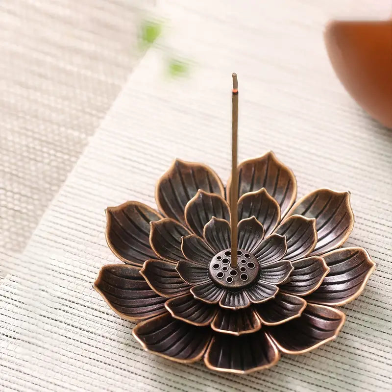 Antique Lotus Incense Holder