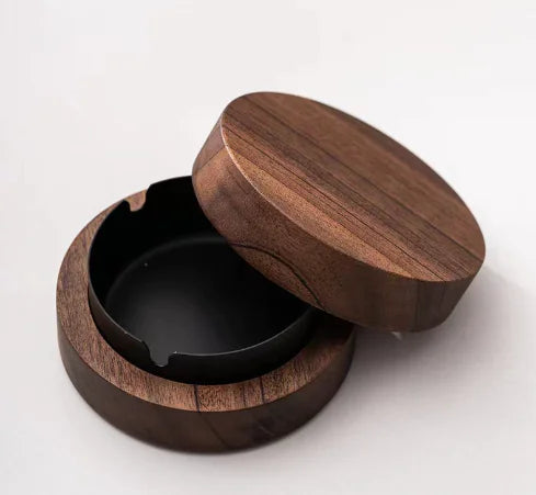 Walnut & Stainless Steel Covered Ashtray/Coaster (Single)