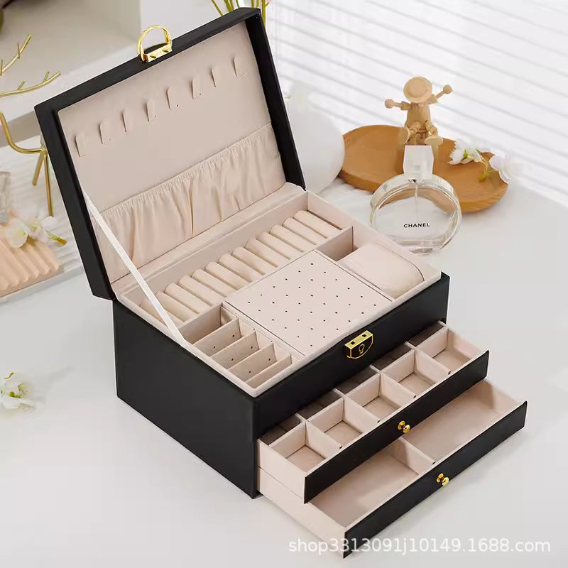 Quilted Three-Tier Jewelry Chest