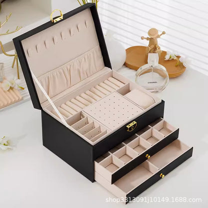 Quilted Three-Tier Jewelry Chest