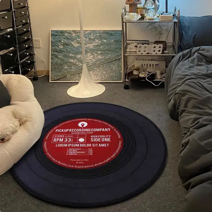 Vintage Record Round Rug