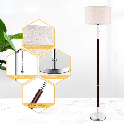 Minimalist Floor Lamp with Fabric Shade