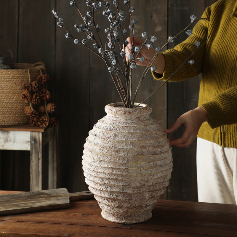 Hand-Painted Stoneware Vase — Small, Medium, or Large