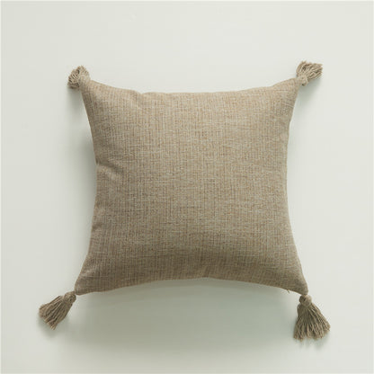 Linen Tassel Pillow Cover