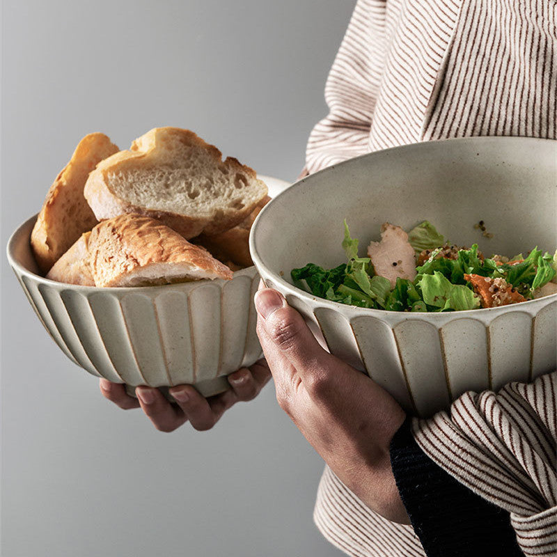 Japanese Style Coarse Ceramic Noodle Bowl
