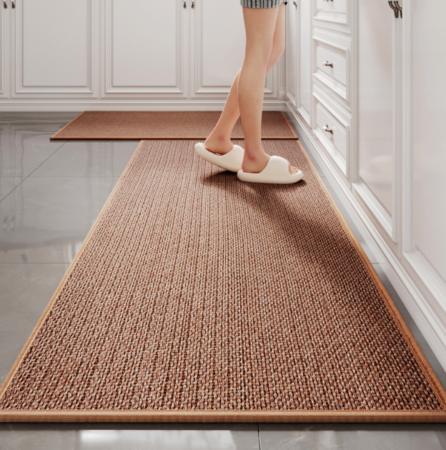 Minimalist Linen Kitchen Mat with Non-Slip Design (One)