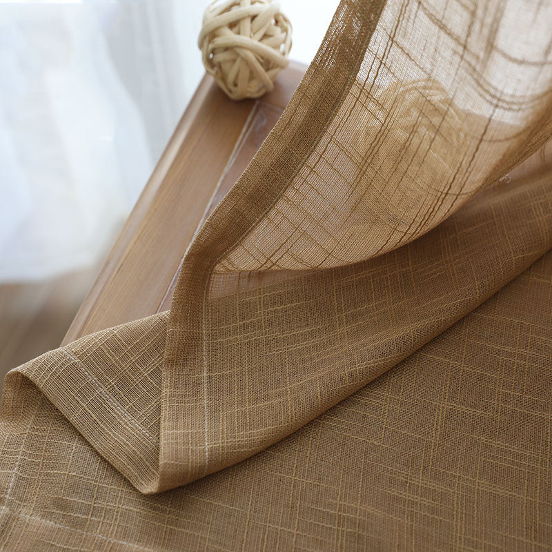 Textured Cotton-Linen Curtain Panel