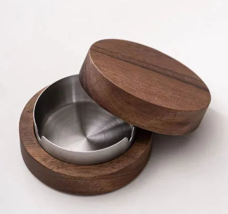 Walnut & Stainless Steel Covered Ashtray/Coaster (Single)