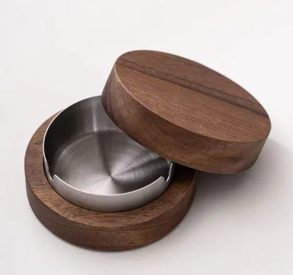 Walnut & Stainless Steel Covered Ashtray/Coaster (Single)