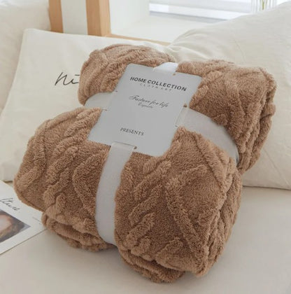 Plush Cable-Knit Throw