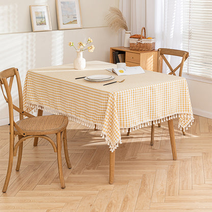Cotton-Linen Tassel Tablecloth