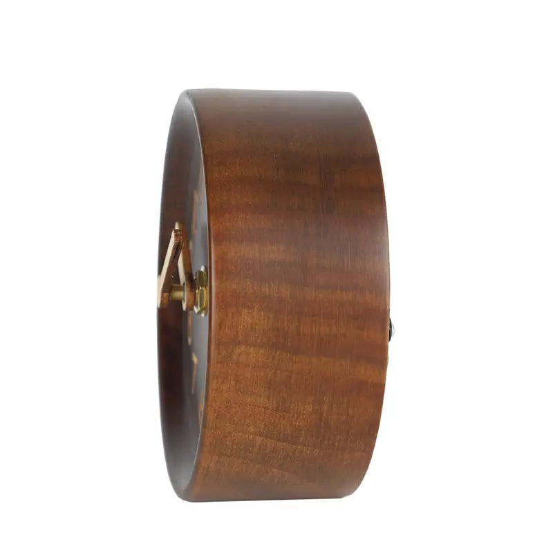 Round Wood Table Clock