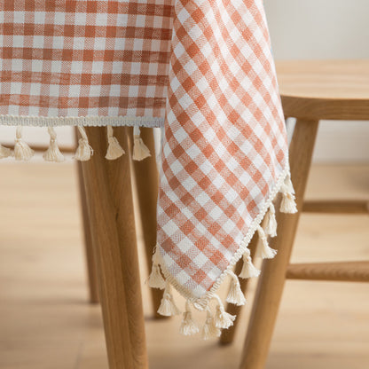 Cotton-Linen Tassel Tablecloth