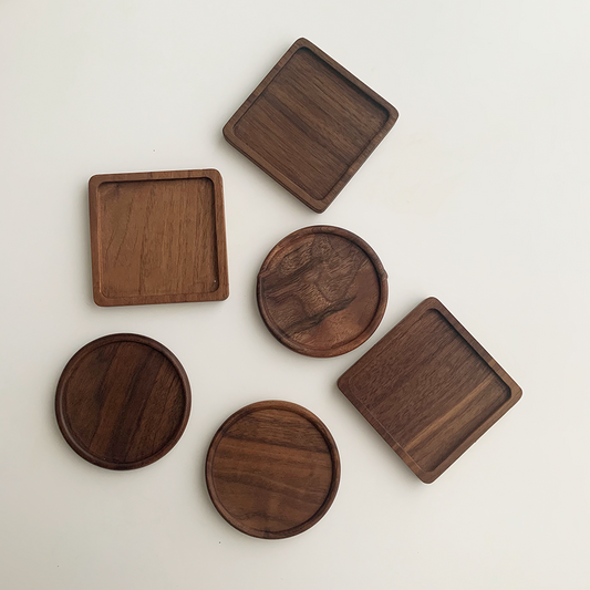 Natural Walnut Wood Coasters