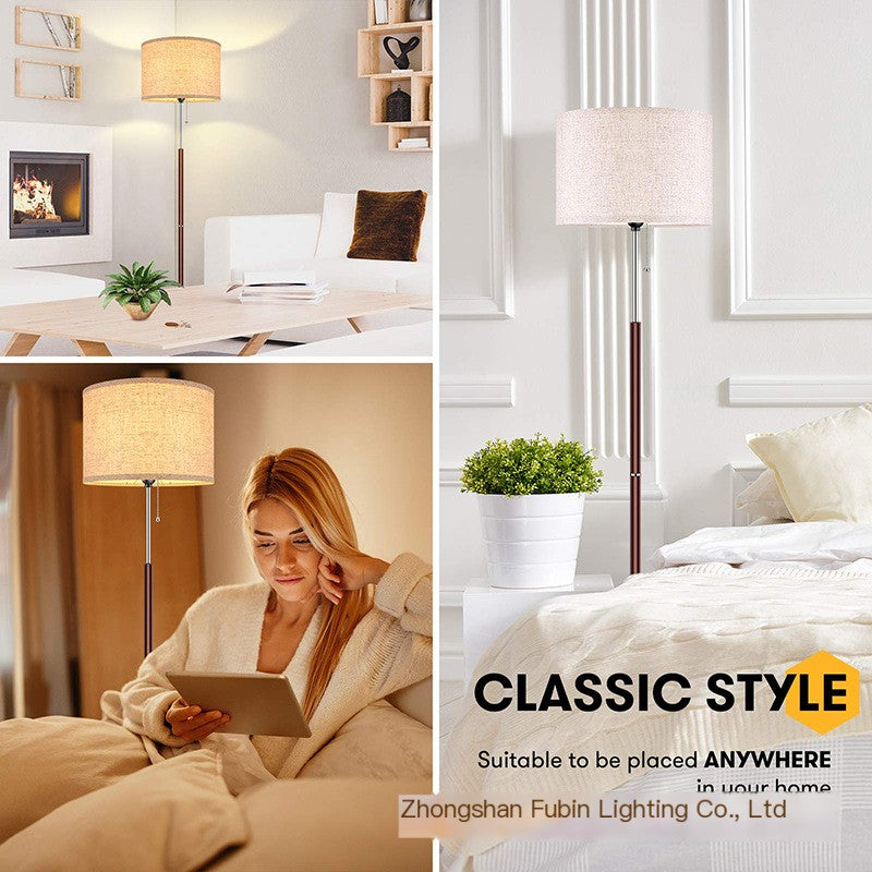 Minimalist Floor Lamp with Fabric Shade