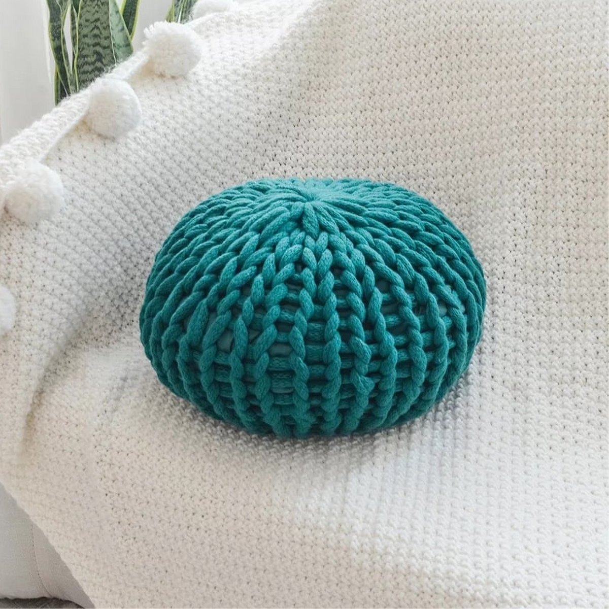 Chunky Knit Round Cushion