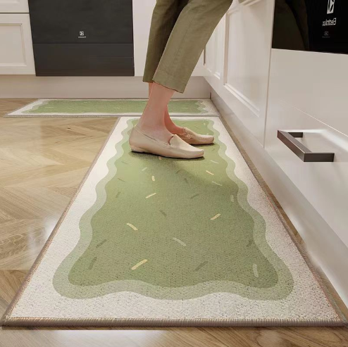 Minimalist Anti-Slip Kitchen Mat - Crystal Velvet (One Piece)