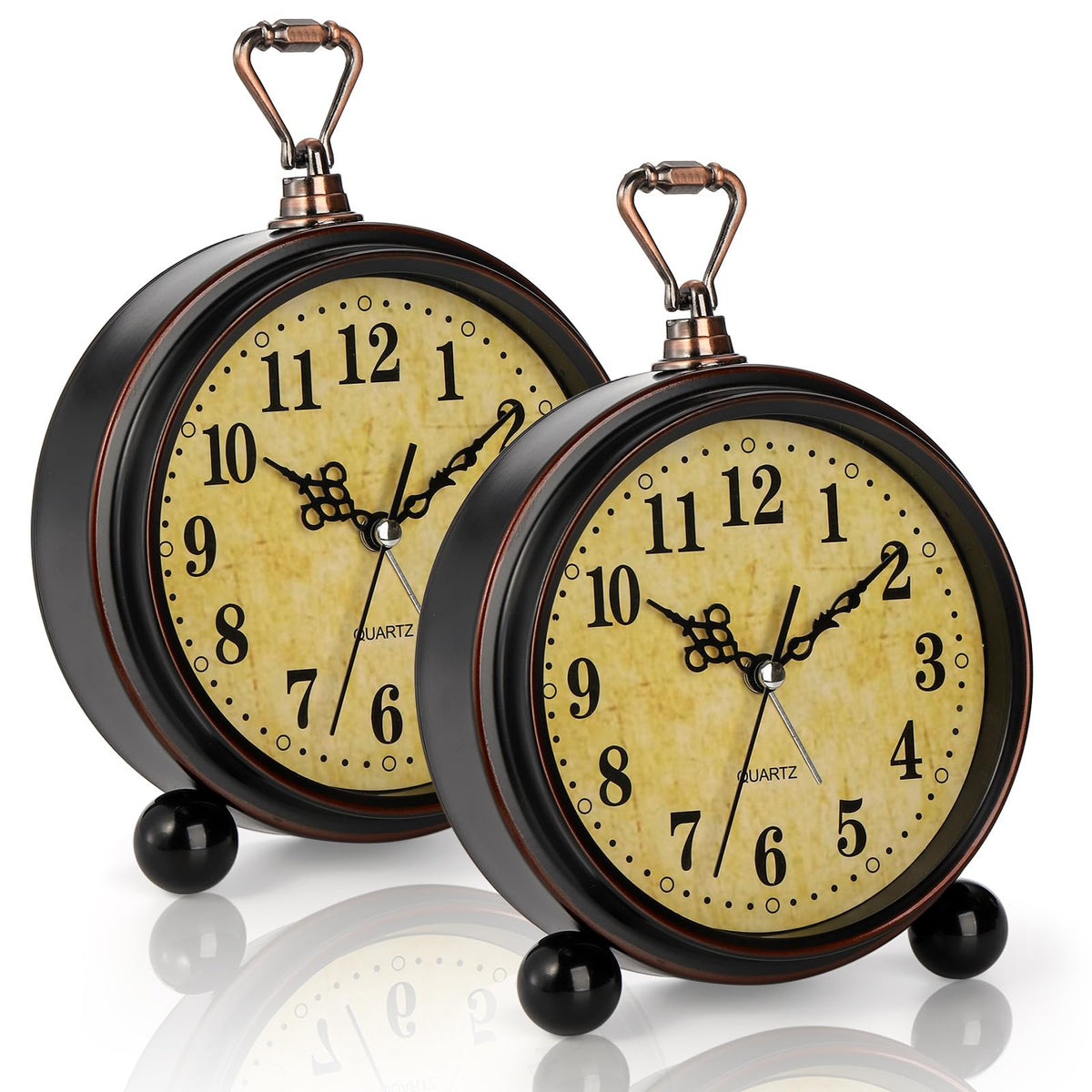2 Pack Vintage Analog Alarm Clock
