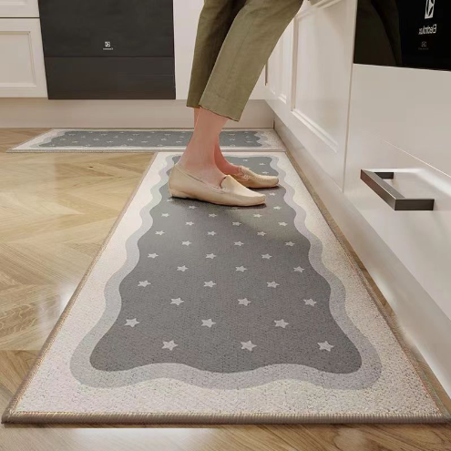 Minimalist Anti-Slip Kitchen Mat - Crystal Velvet (One Piece)