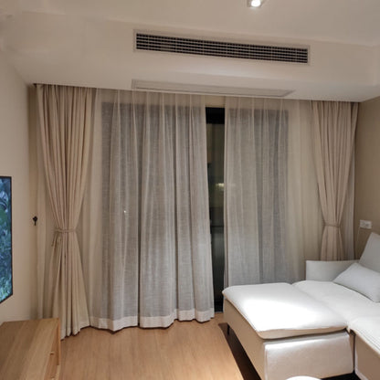Modern Sheer Linen Curtain for Balcony - Semi-Blackout