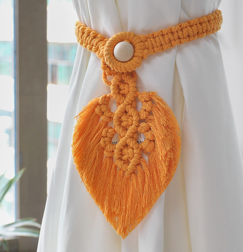 Macramé Leaf Curtain Tieback