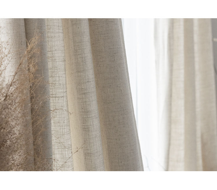 Modern Sheer Linen Curtain for Balcony - Semi-Blackout