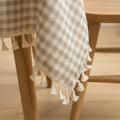 Cotton-Linen Tassel Tablecloth