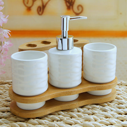 Wood & Ceramic Countertop Set