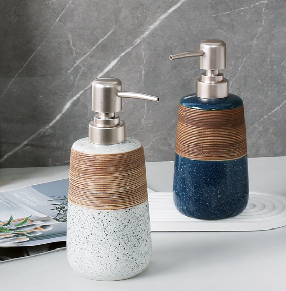 Wood-Accent Resin Soap Dispenser