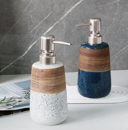 Wood-Accent Resin Soap Dispenser