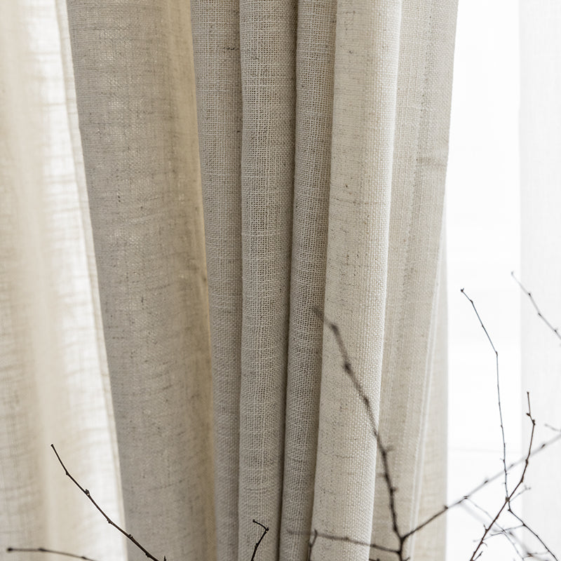 Modern Sheer Linen Curtain for Balcony - Semi-Blackout