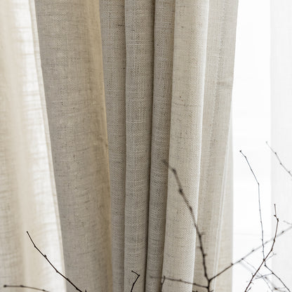 Modern Sheer Linen Curtain for Balcony - Semi-Blackout