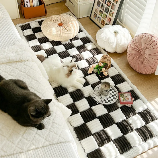 Plush Patchwork Floor Mat
