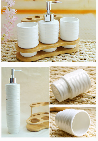 Wood & Ceramic Countertop Set