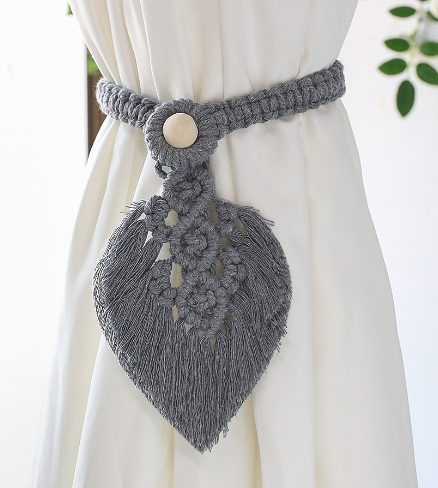 Macramé Leaf Curtain Tieback
