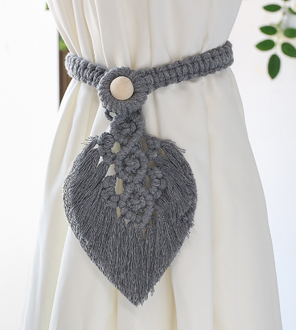 Macramé Leaf Curtain Tieback