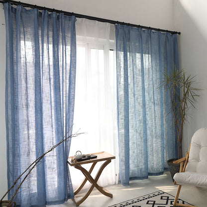 Textured Cotton-Linen Curtain Panel