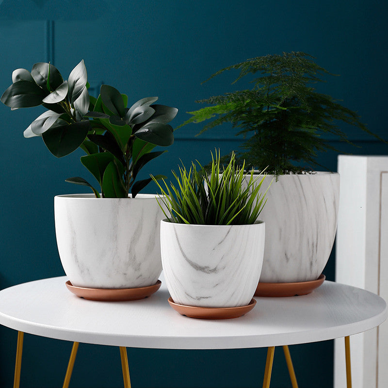 Marble Vein Ceramic Planter