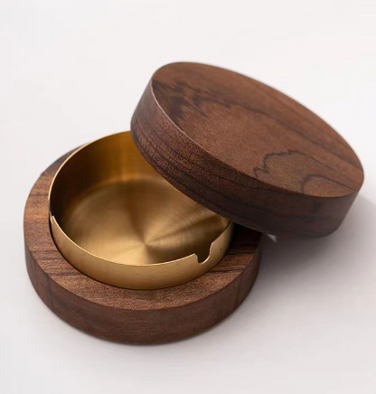 Walnut & Stainless Steel Covered Ashtray/Coaster (Single)