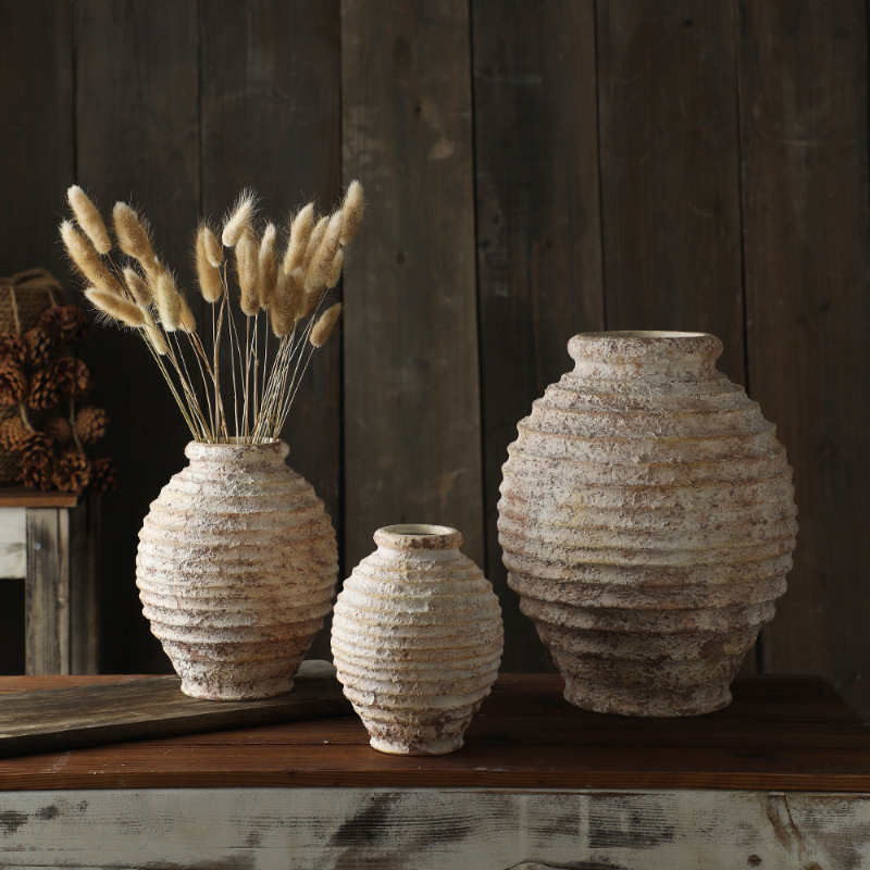 Hand-Painted Stoneware Vase — Small, Medium, or Large