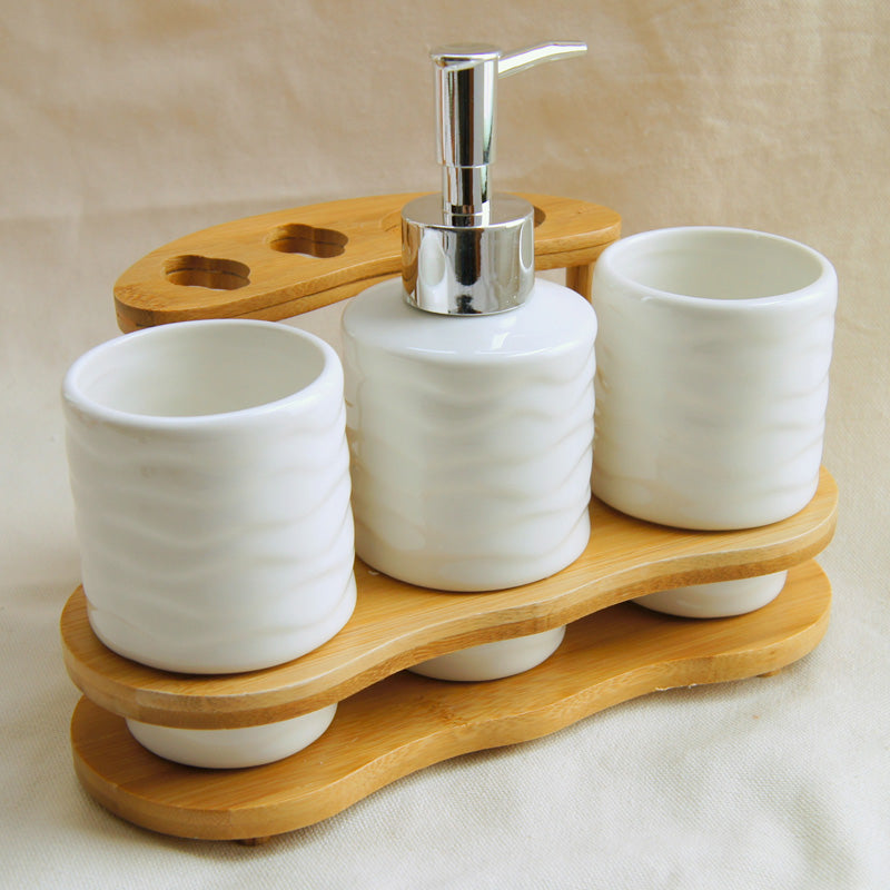 Wood & Ceramic Countertop Set