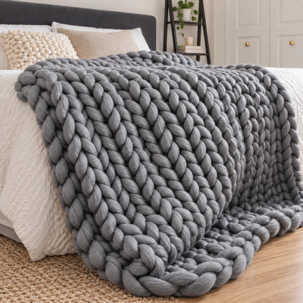 Chunky Knit Throw Blanket