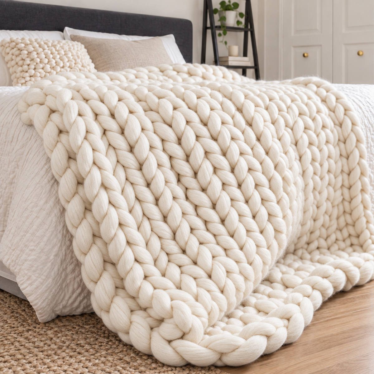 Chunky Knit Throw Blanket