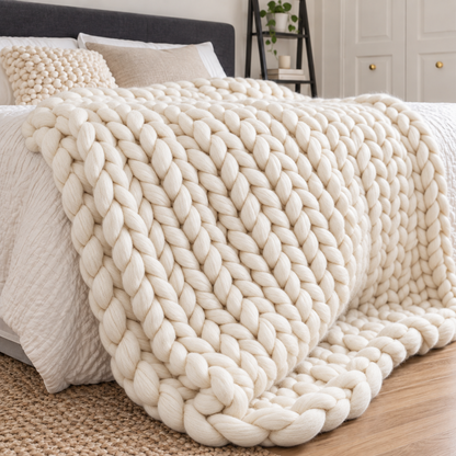 Chunky Knit Throw Blanket